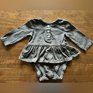 Carter's Gray Baby Bodysuit with Ruffle Skirt